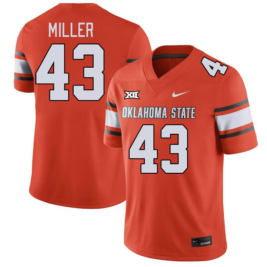 Oklahoma State Cowboys #43 Terry Miller College Football Jerseys Stitched Sale-Orange